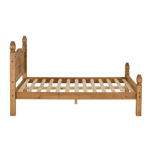 Corona 4FT6 Bed Low Foot End - Distressed Waxed Pine